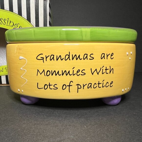 Sentiment Blessings Box by Tumbleweed Pottery Colorful Grandma Oval Trinket Box - Picture 2 of 9